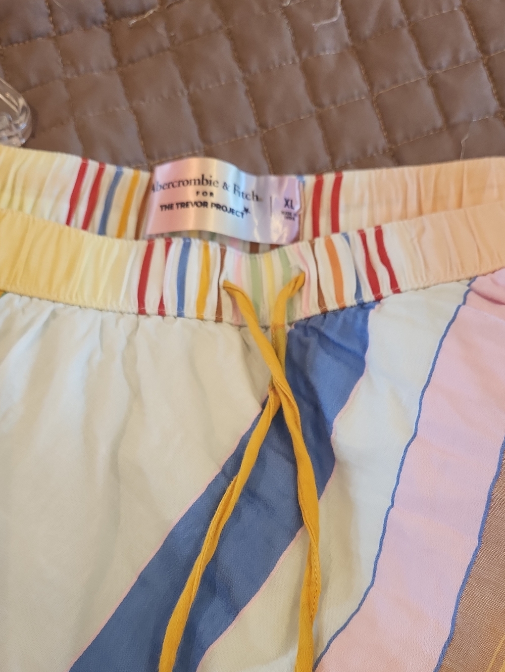 Abercrombie & Fitch Womens Multicolor Striped Drawstring Skirt W/shorts Size Xl